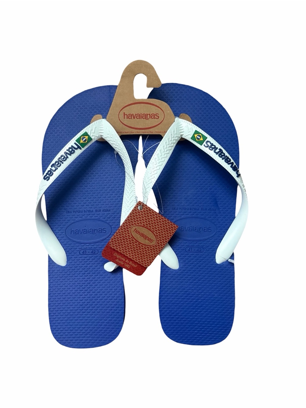 NWT Havaianas Blue Brazil Logo Sandal Flip-Flop Size 11/12